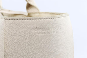 BOTTEGA VENETA WHITE ARCO INTRECCIATO LEATHER TOTE BAG