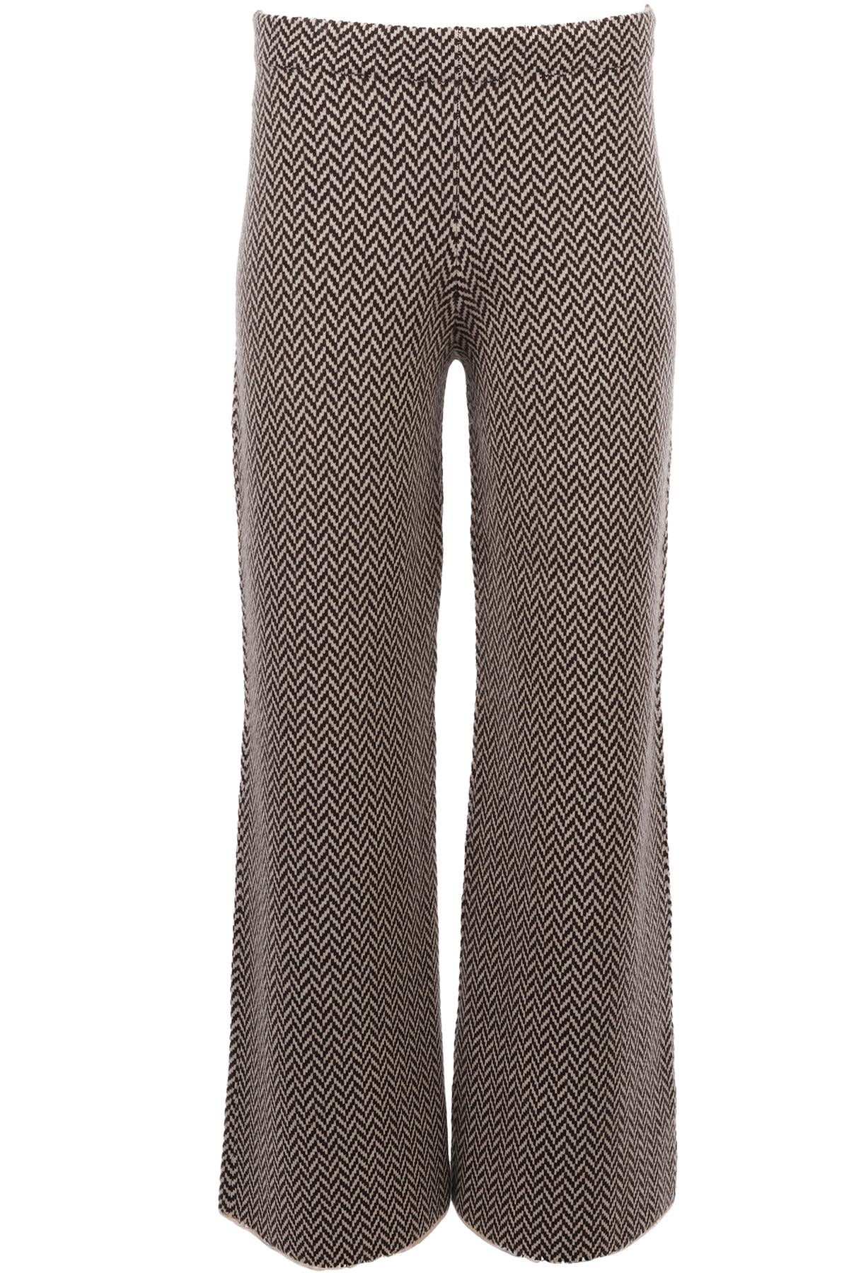 JOSEPH BROWN WOOL WIDE LEG PANTS XSMALL
