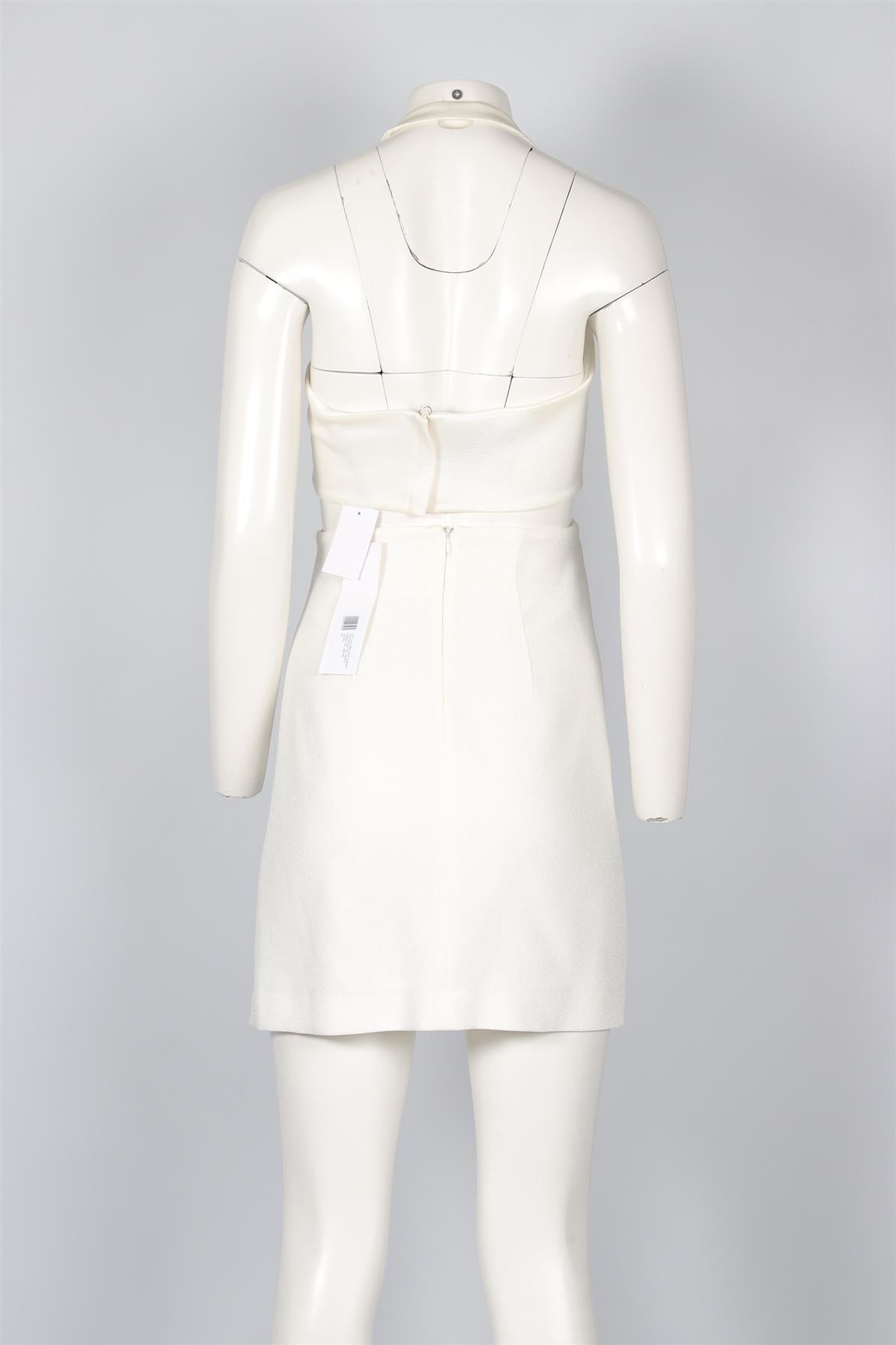 GALVAN LONDON WHITE CREPE MINI DRESS UK 8