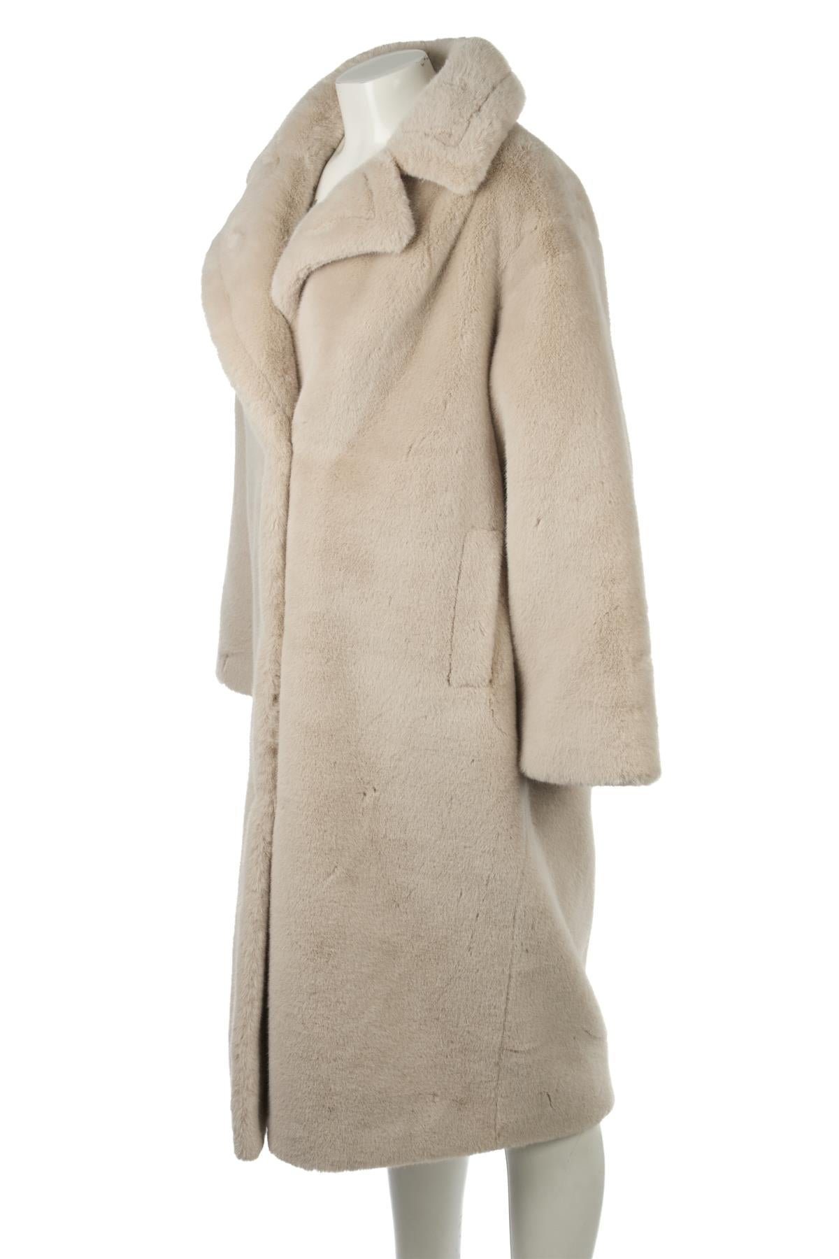 STAND STUDIO BEIGE FAUX FUR COAT FR 34 UK 6
