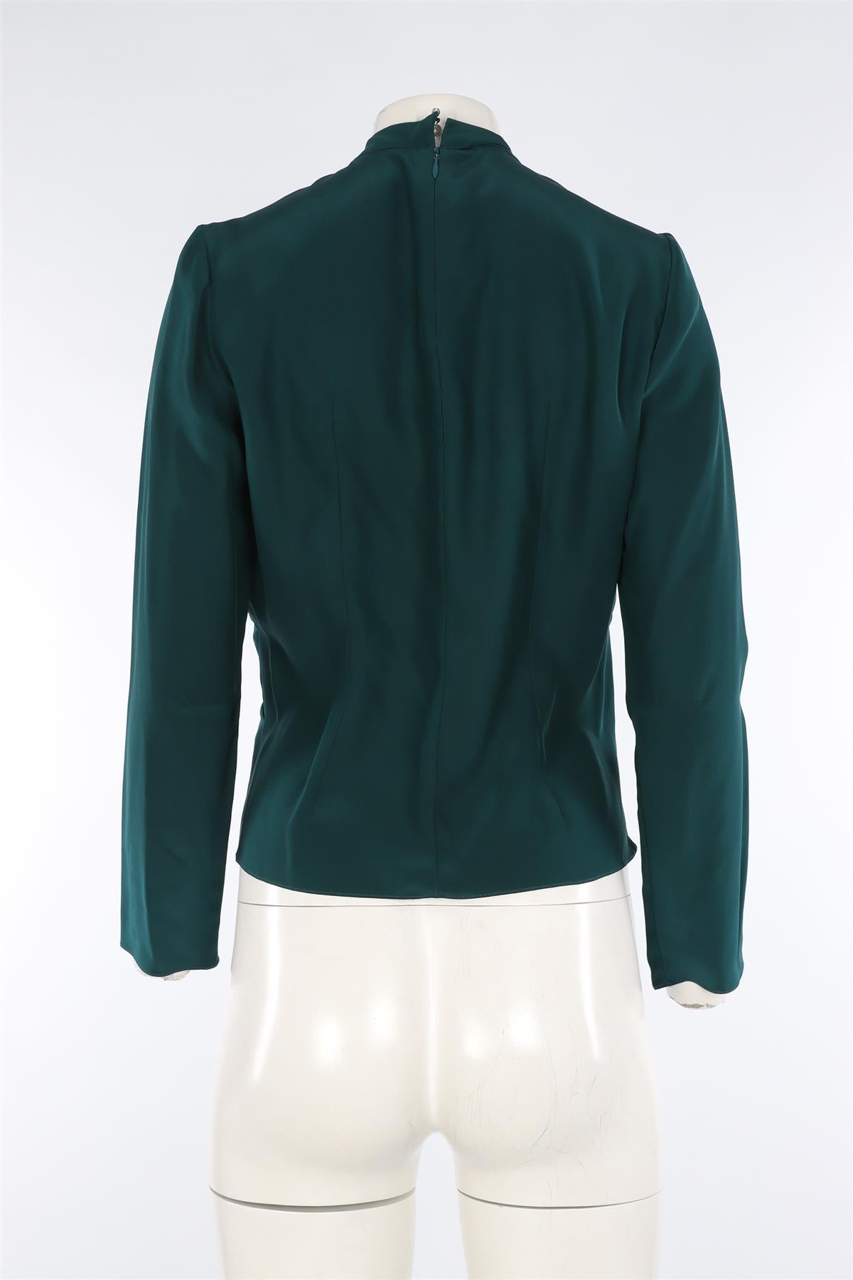 MATTHEW WILLIAMSON GREEN SILK TOP UK 10