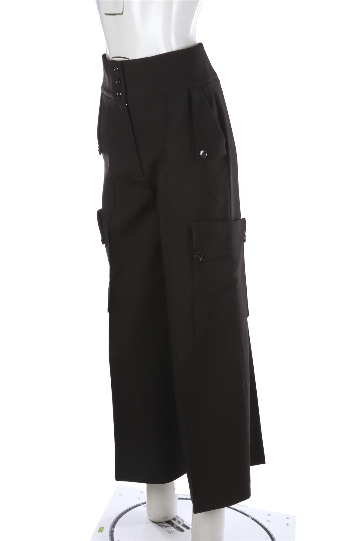STELLA MCCARTNEY BLACK WOOL WIDE LEG PANTS IT 42 UK 10