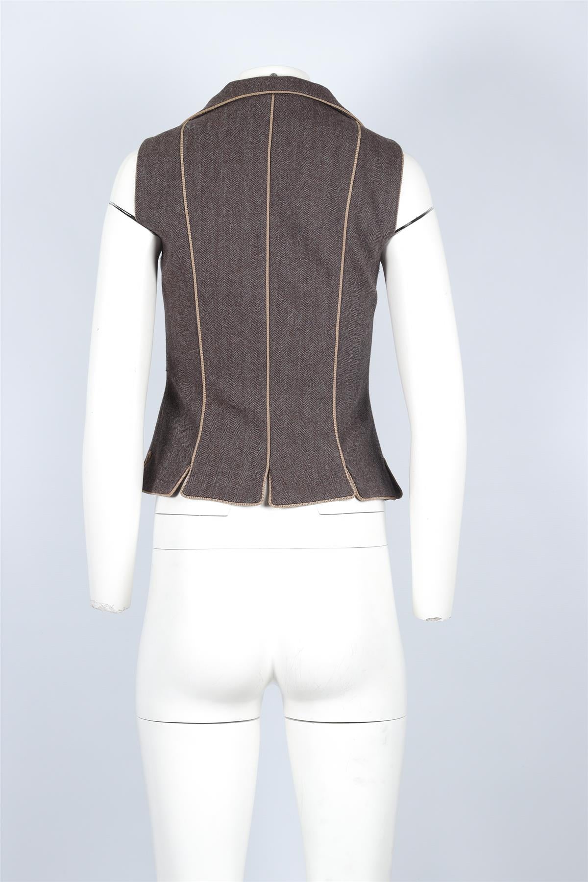 DOLCE & GABBANA BROWN WOOL WAISTCOAT IT 40 UK 8