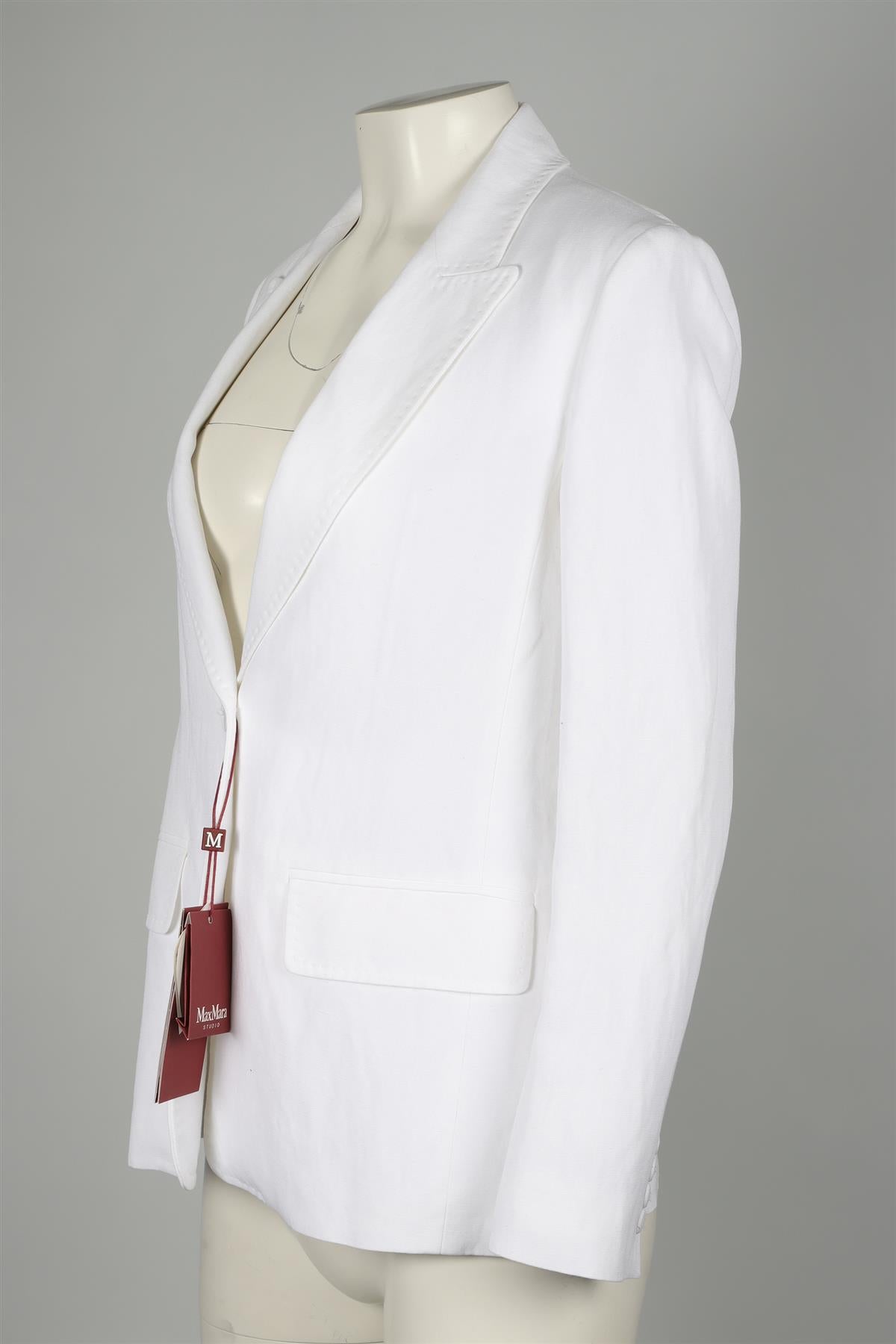 MAX MARA STUDIO WHITE LINEN BLAZER UK 10