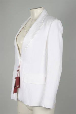 MAX MARA STUDIO WHITE LINEN BLAZER UK 10