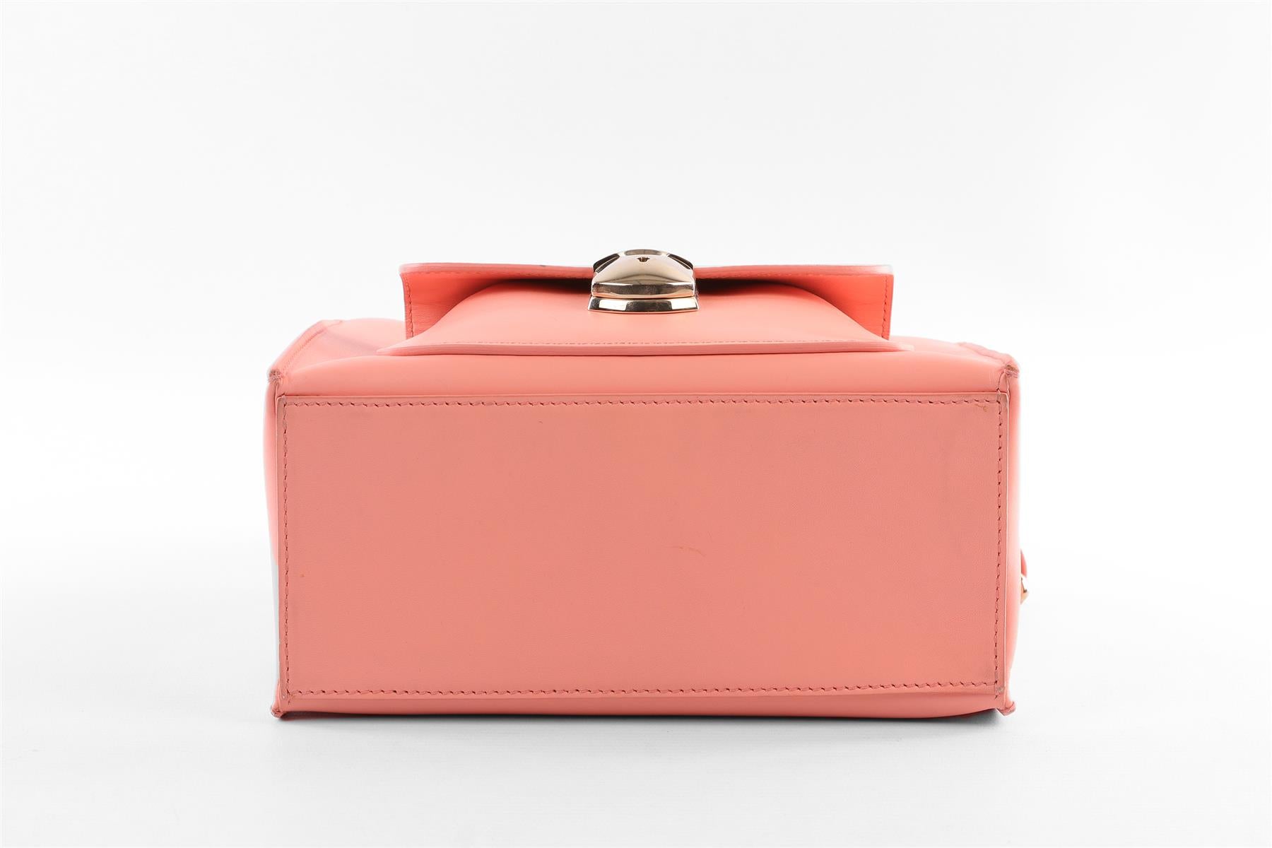 BALENCIAGA PINK PADLOCK ALL AFTERNOON MINI LEATHER TOTE BAG
