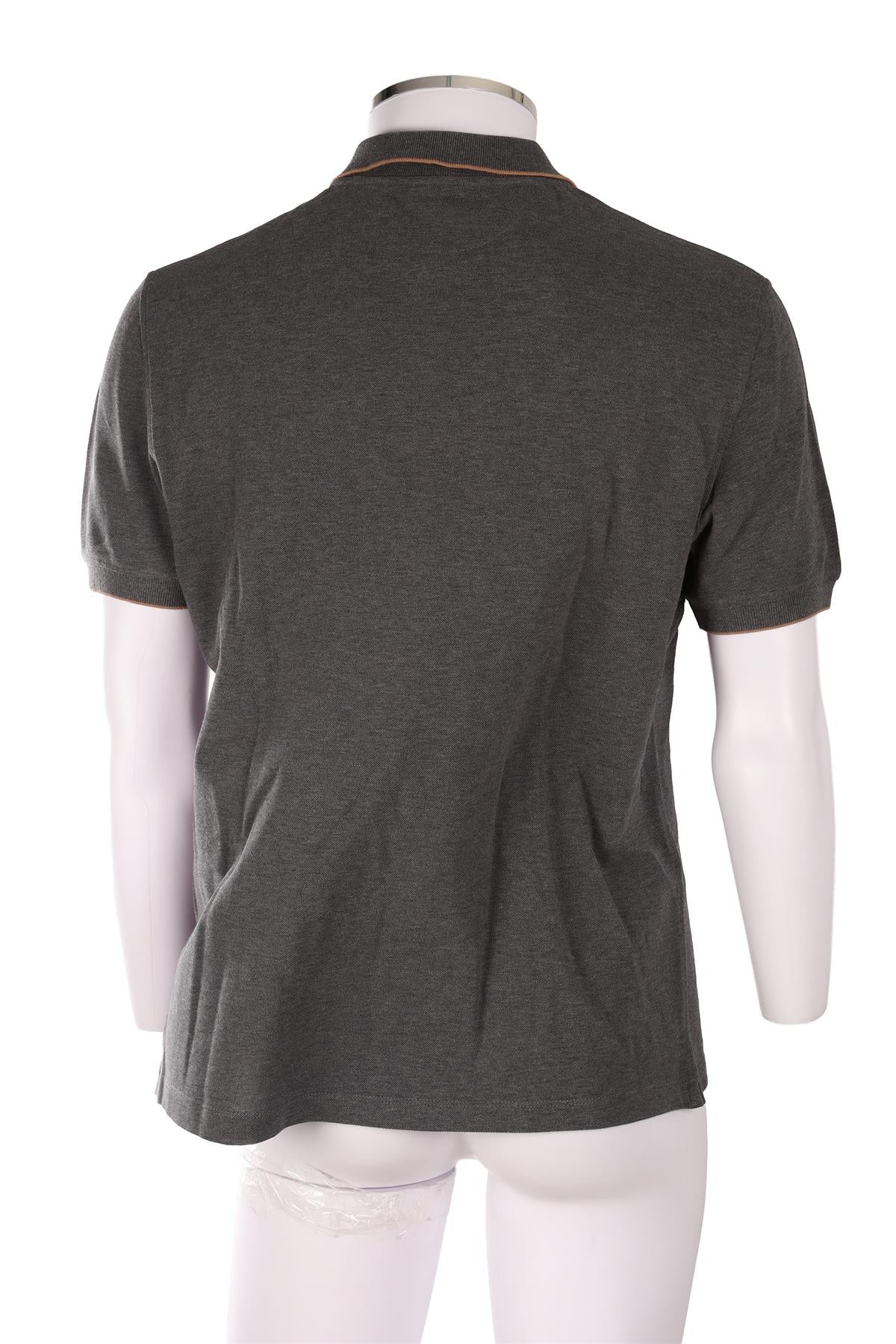 BRUNELLO CUCINELLI GREY MEN'S COTTON POLO SHIRT IT 50 UK/US 40