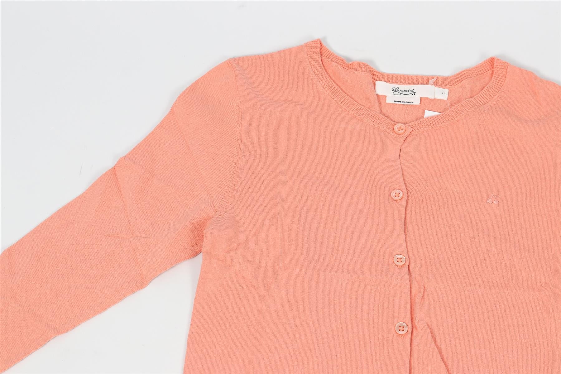 BONPOINT PEACH KIDS GIRLS COTTON CARDIGAN 8 YEARS