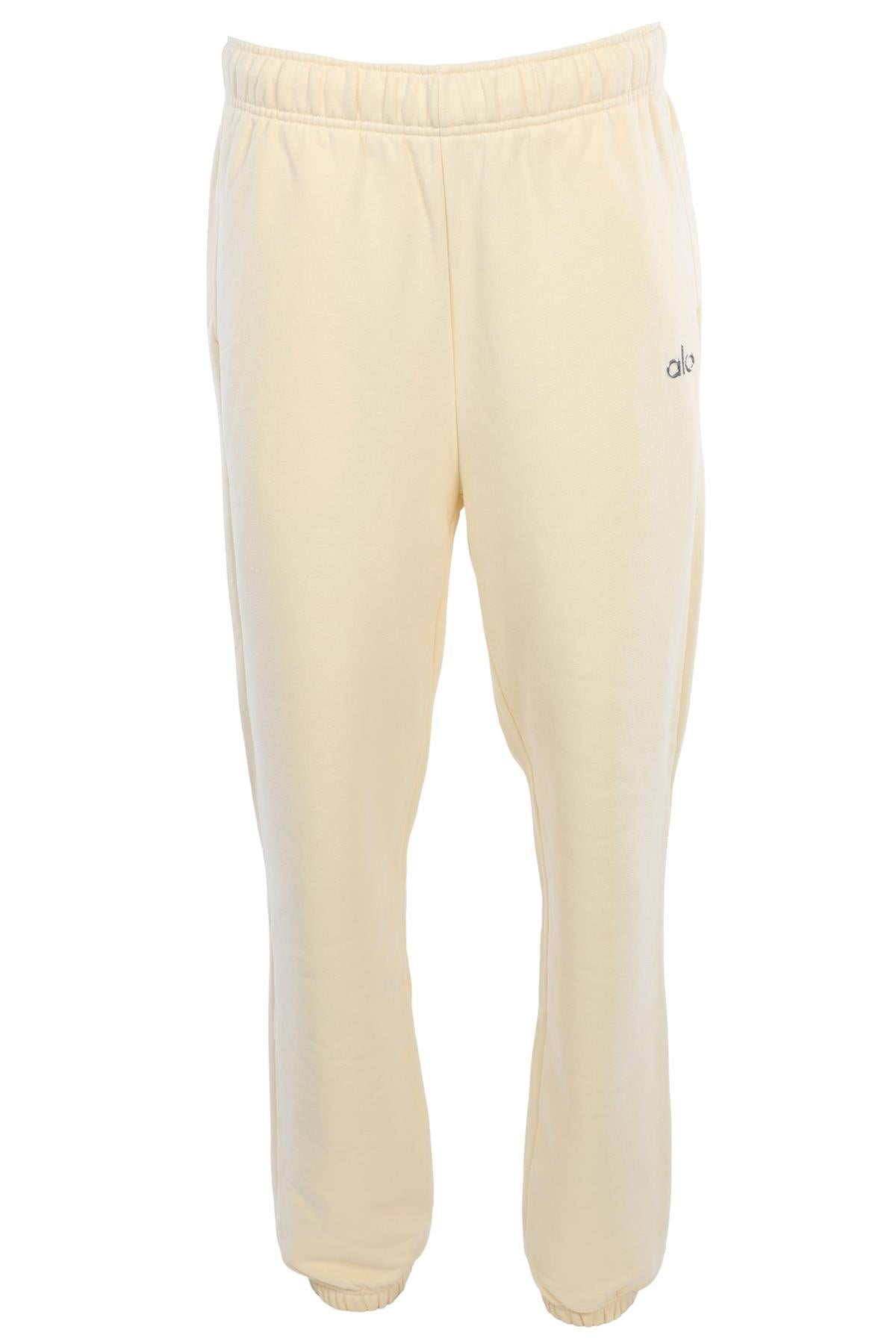 ALO YOGA YELLOW COTTON TRACK PANTS MEDIUM