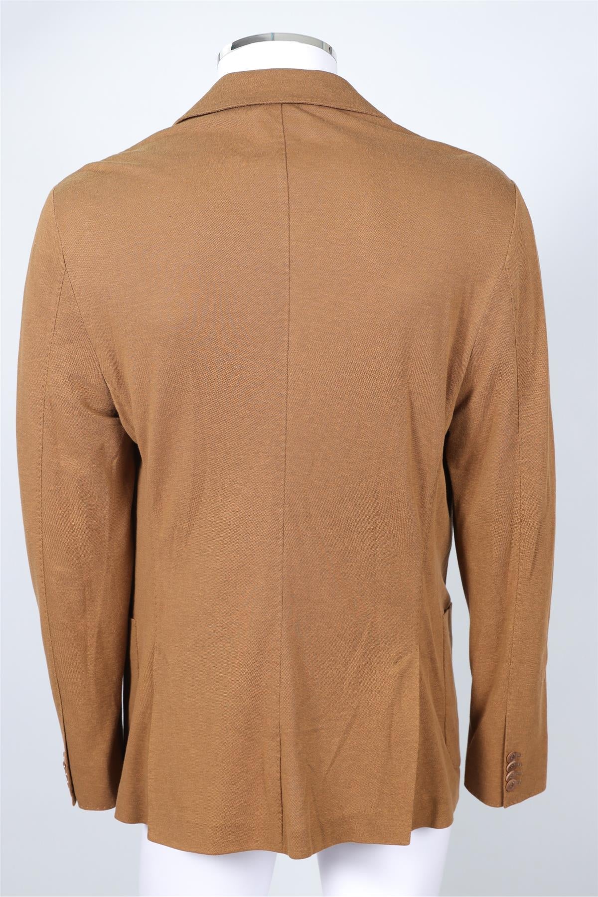 LORO PIANA BROWN MEN'S COTTON BLAZER IT 56 UK 46