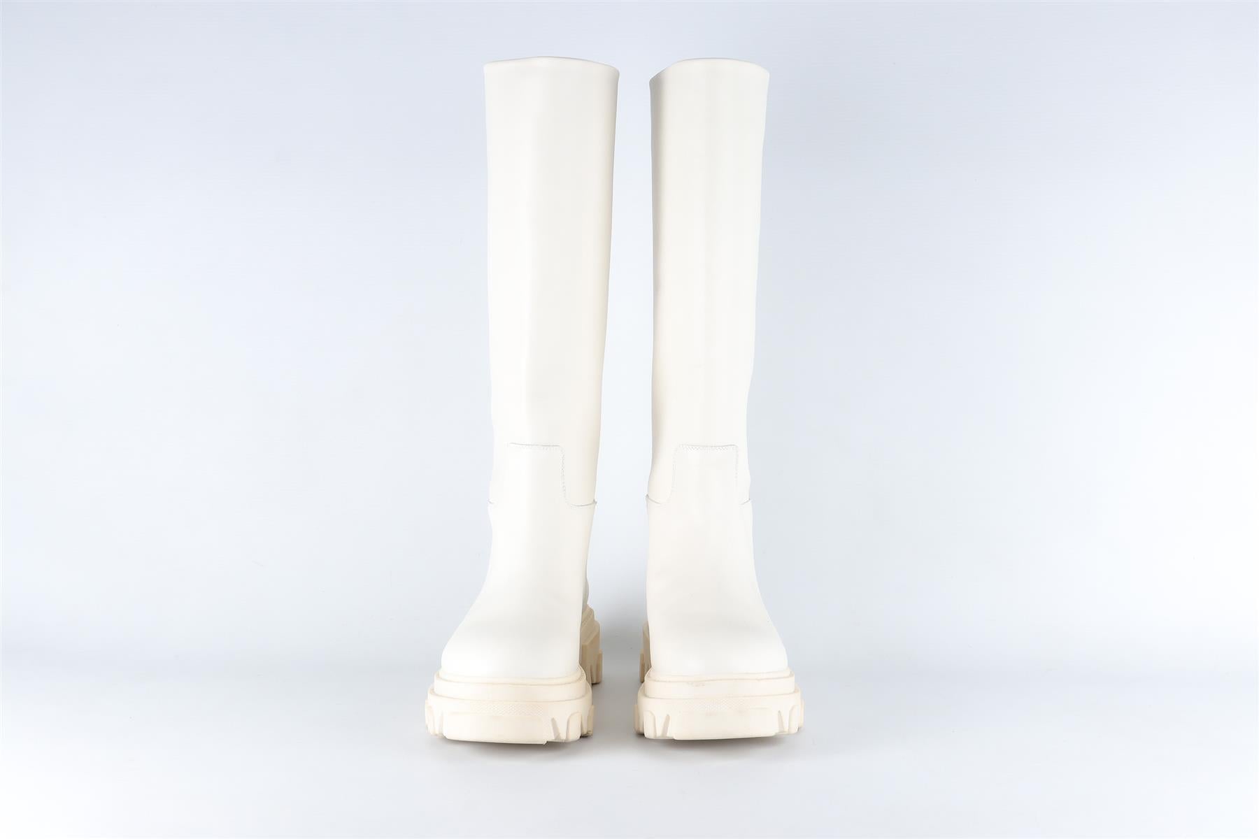 GIA + PERNILLE TEISBAEK WHITE LEATHER KNEE HIGH BOOTS EU 38 UK 5 US 8