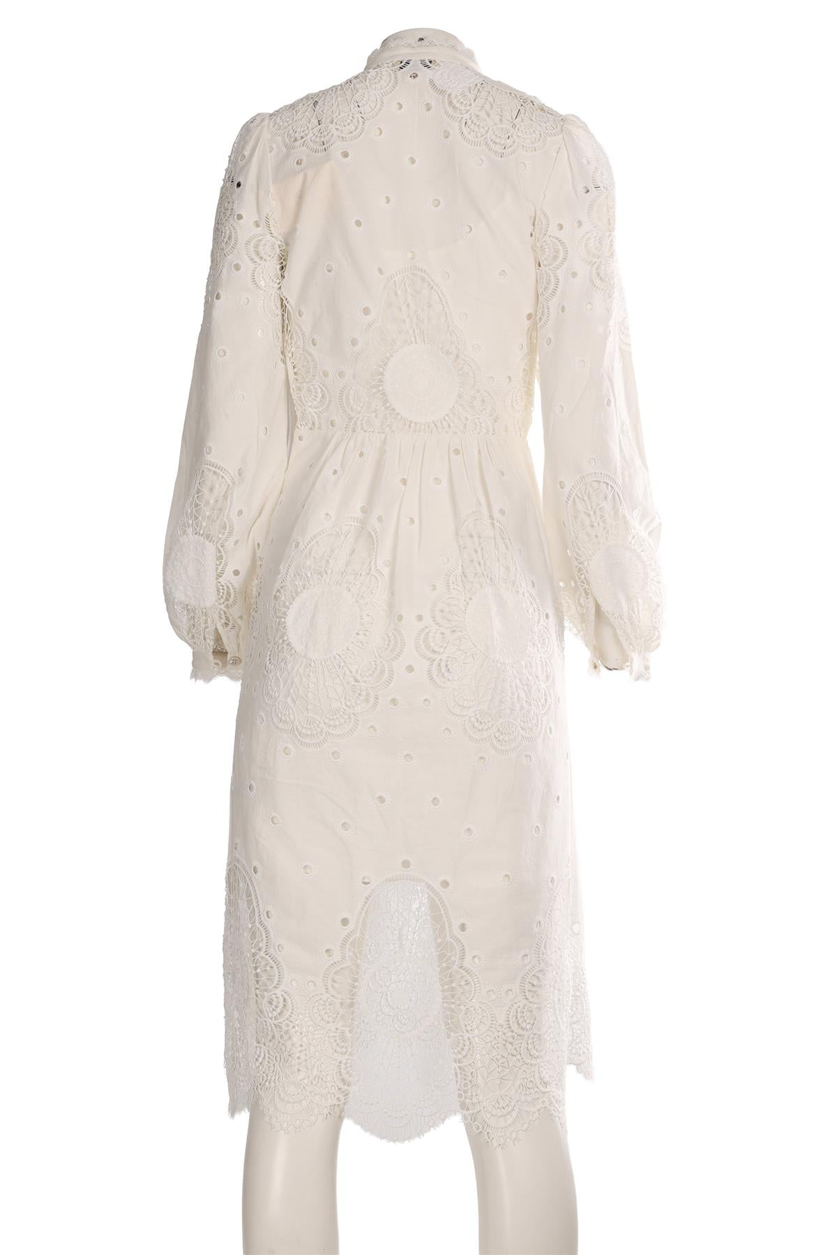 TEMPERLEY LONDON WHITE LACE MIDI DRESS UK 8