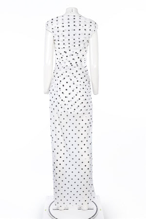 JACQUEMUS WHITE TULLE MAXI DRESS FR 36 UK 8