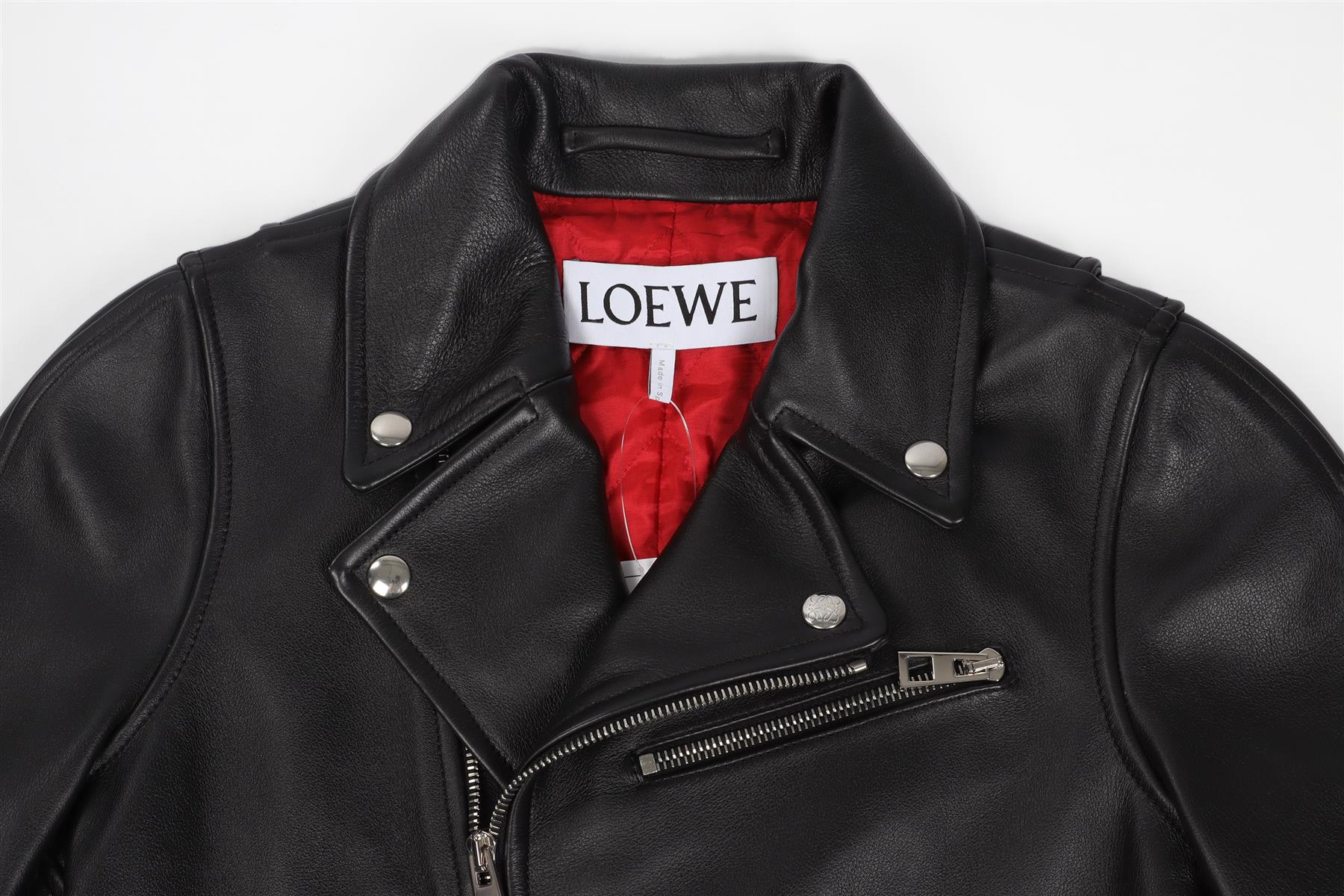 LOEWE BLACK LEATHER JACKET FR 36 UK 8