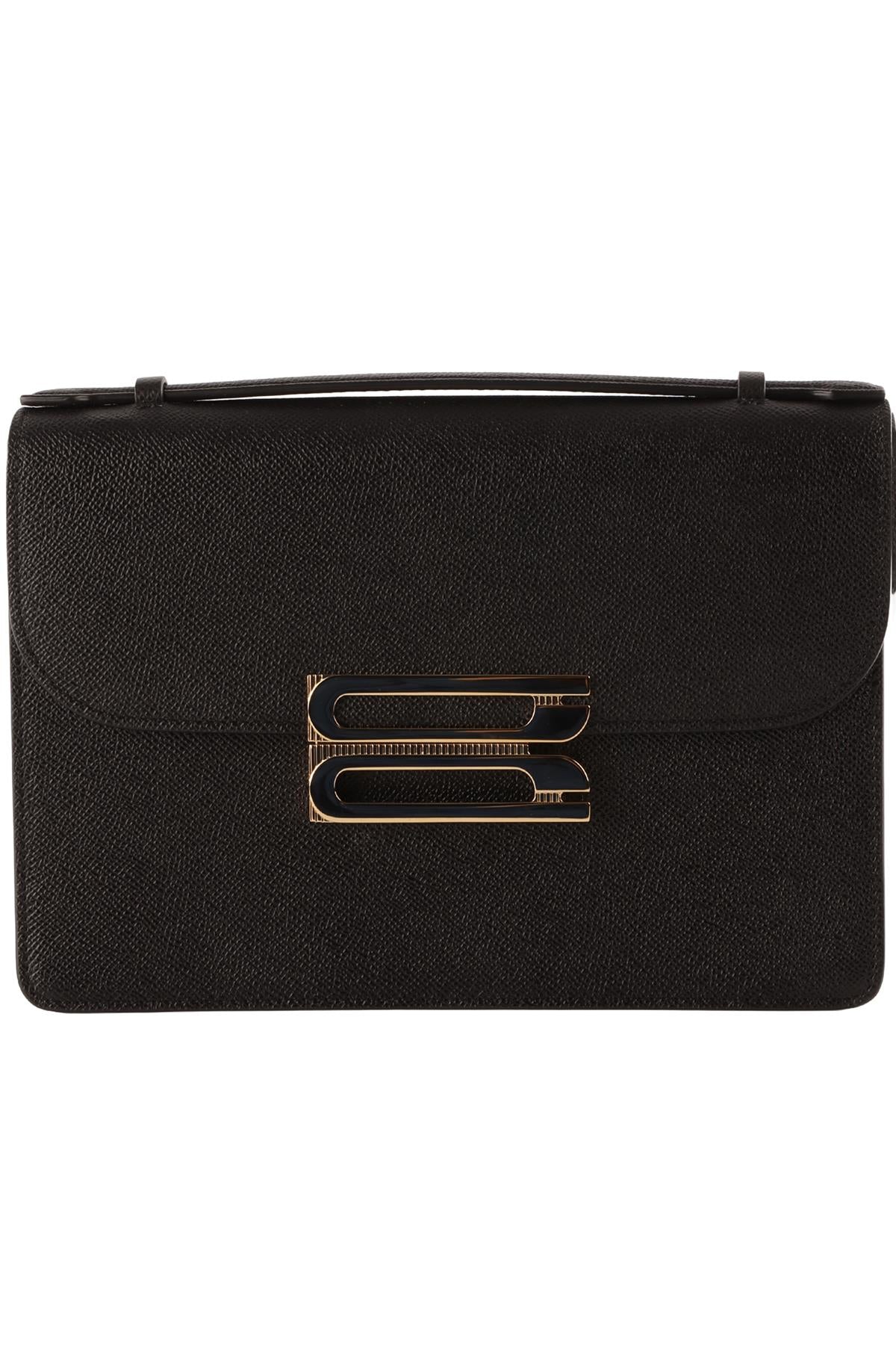 VICTORIA BECKHAM BLACK THE DORIAN LEATHER SHOULDER BAG