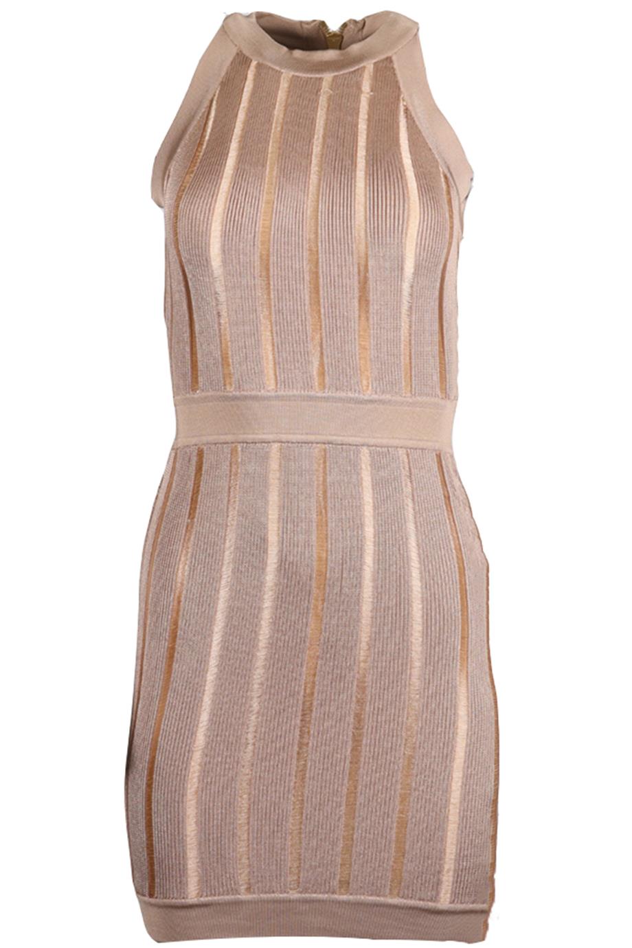 BALMAIN STRETCH KNIT MINI DRESS FR 36 UK 8