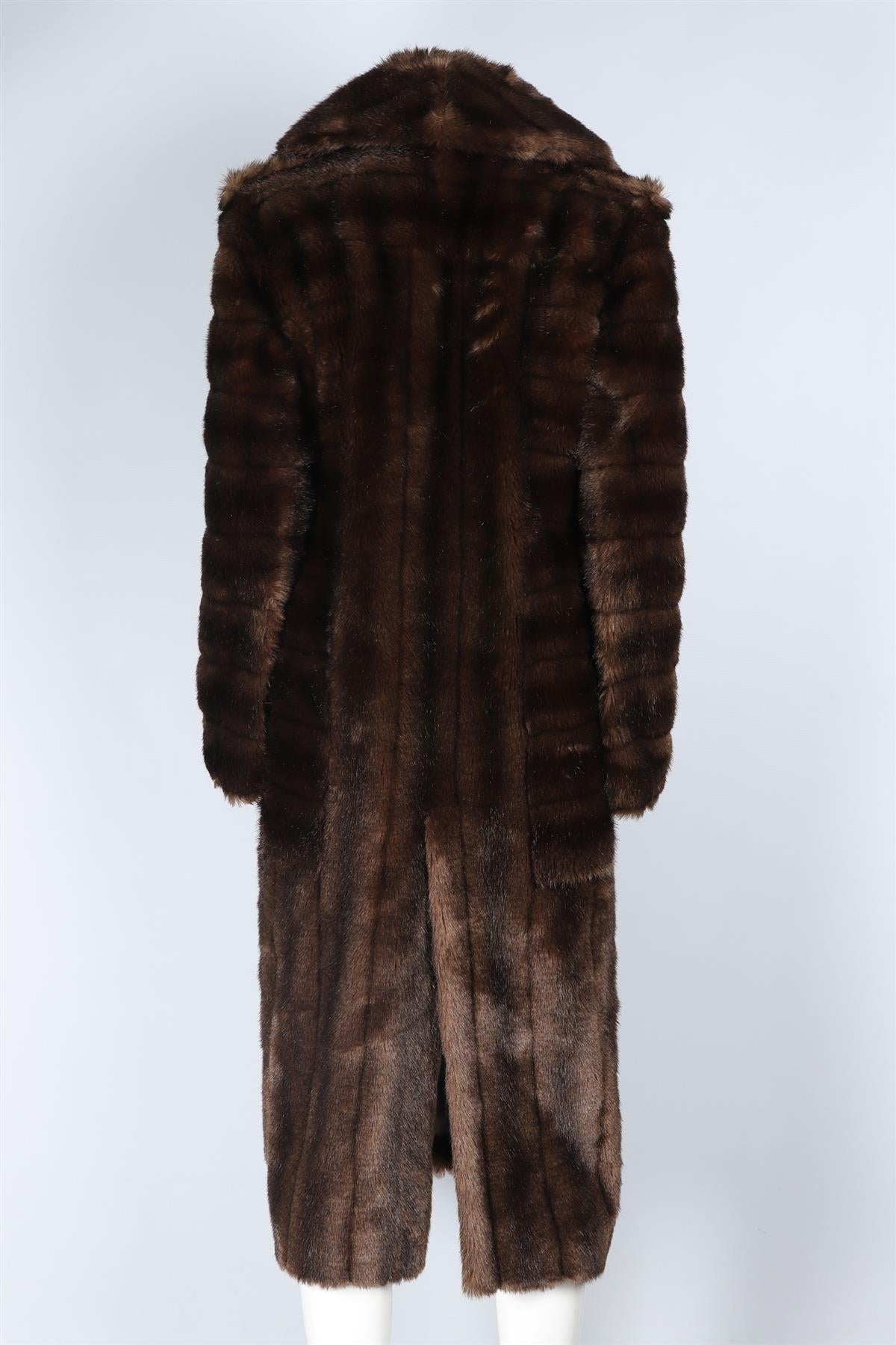 GUCCI BROWN FAUX FUR COAT IT 46 UK 14