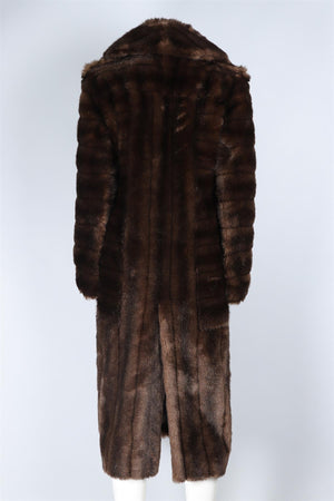 GUCCI BROWN FAUX FUR COAT IT 46 UK 14