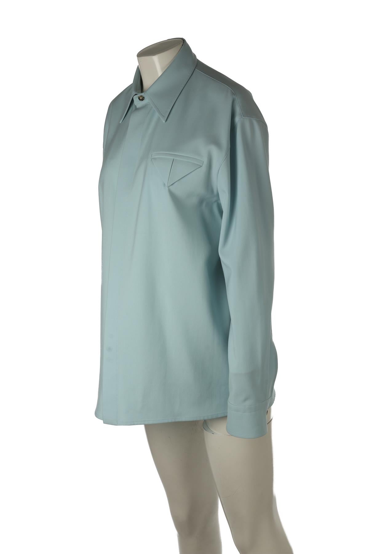 BOTTEGA VENETA BLUE WOOL SHIRT IT 44 UK 12