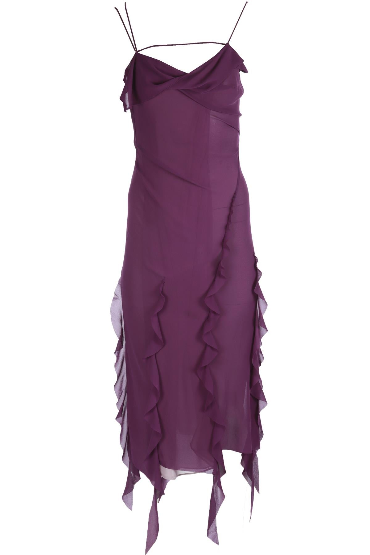 ACNE STUDIOS PURPLE CREPE MIDI DRESS DE 36 UK 8