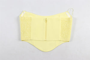 AMANDA UPRICHARD YELLOW CREPE TOP SMALL