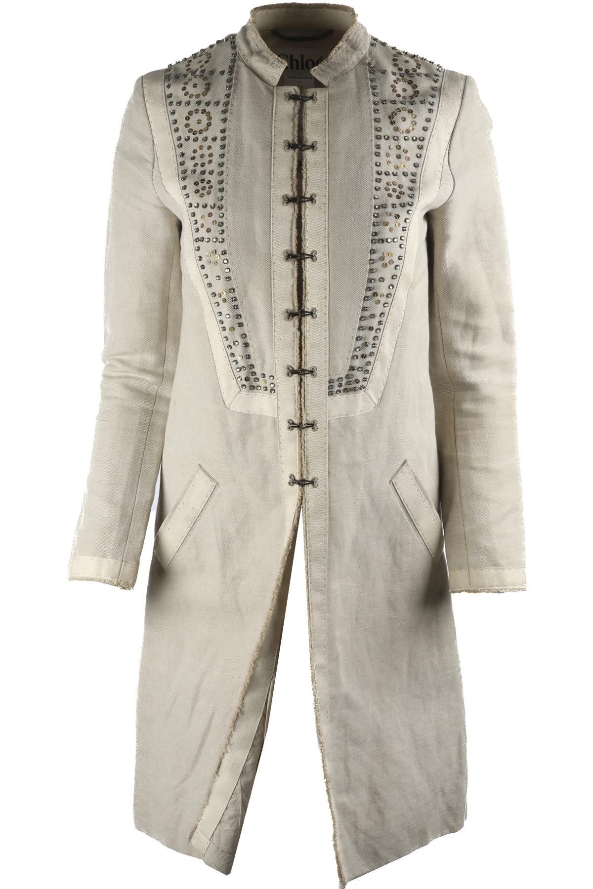CHLOÉ BEIGE 2005 COTTON COAT FR 34 UK 6