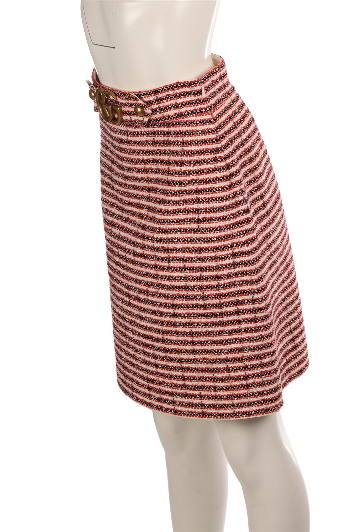 GUCCI RED COTTON MIDI SKIRT IT 40 UK 8
