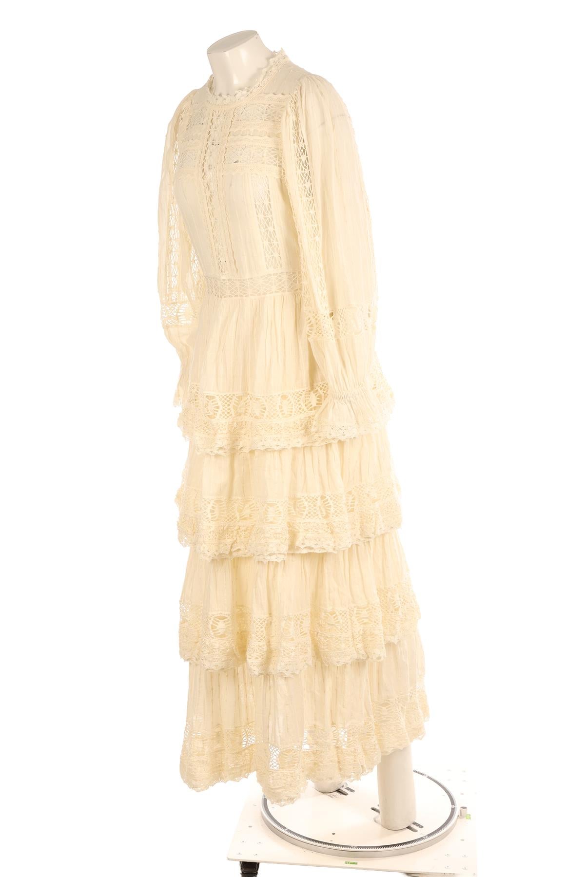 SEA NEW YORK CREAM COTTON MAXI DRESS US 10 UK 14