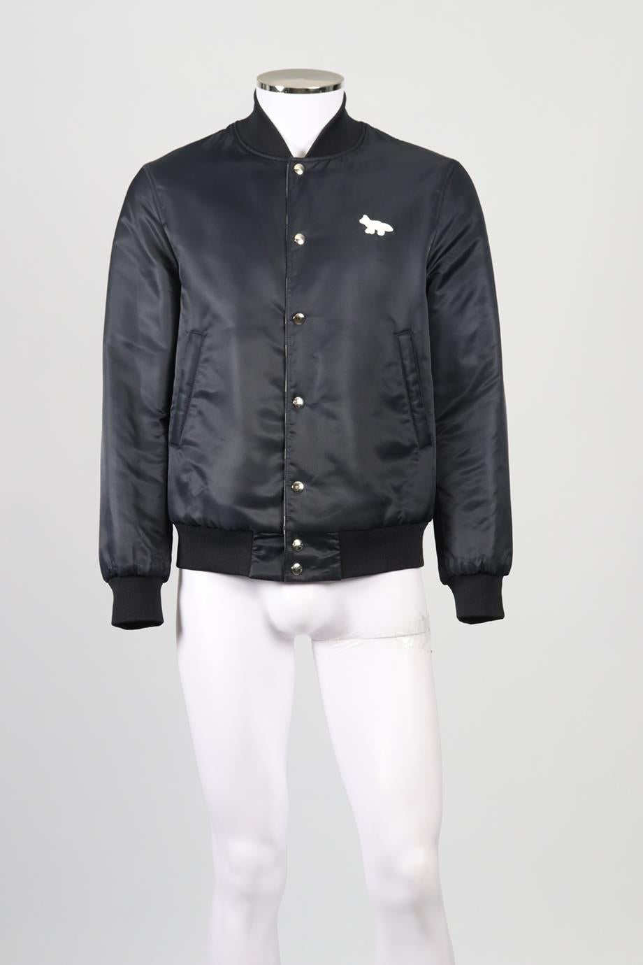 MAISON KITSUNE MEN'S REVERSIBLE WOOL BLEND BOMBER JACKET SMALL