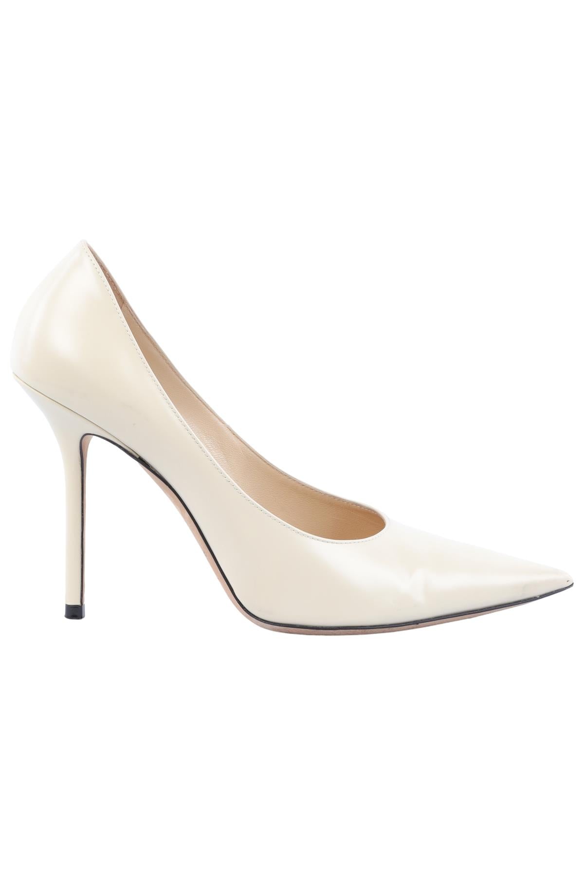 JIMMY CHOO CREAM LEATHER PUMPS EU 38.5 UK 5.5 US 8.5
