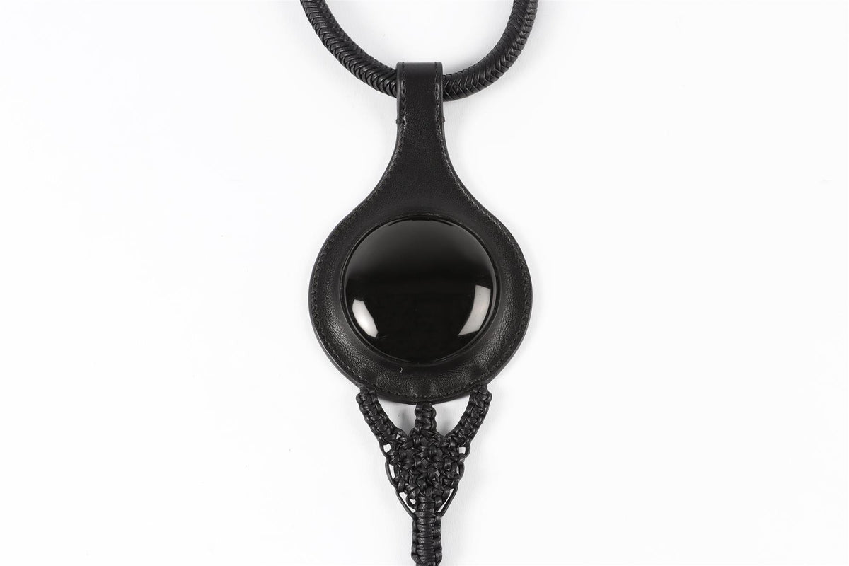 CHLOÉ BLACK LEATHER NECKLACE
