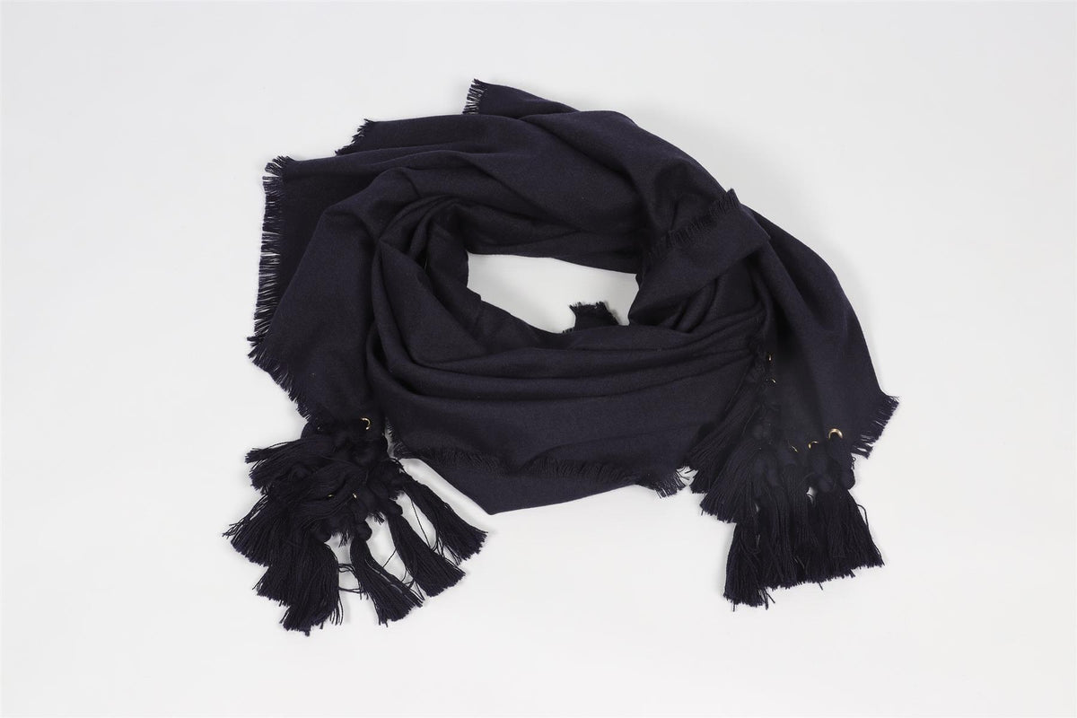 CHLOÈ NAVY WOOL SCARF