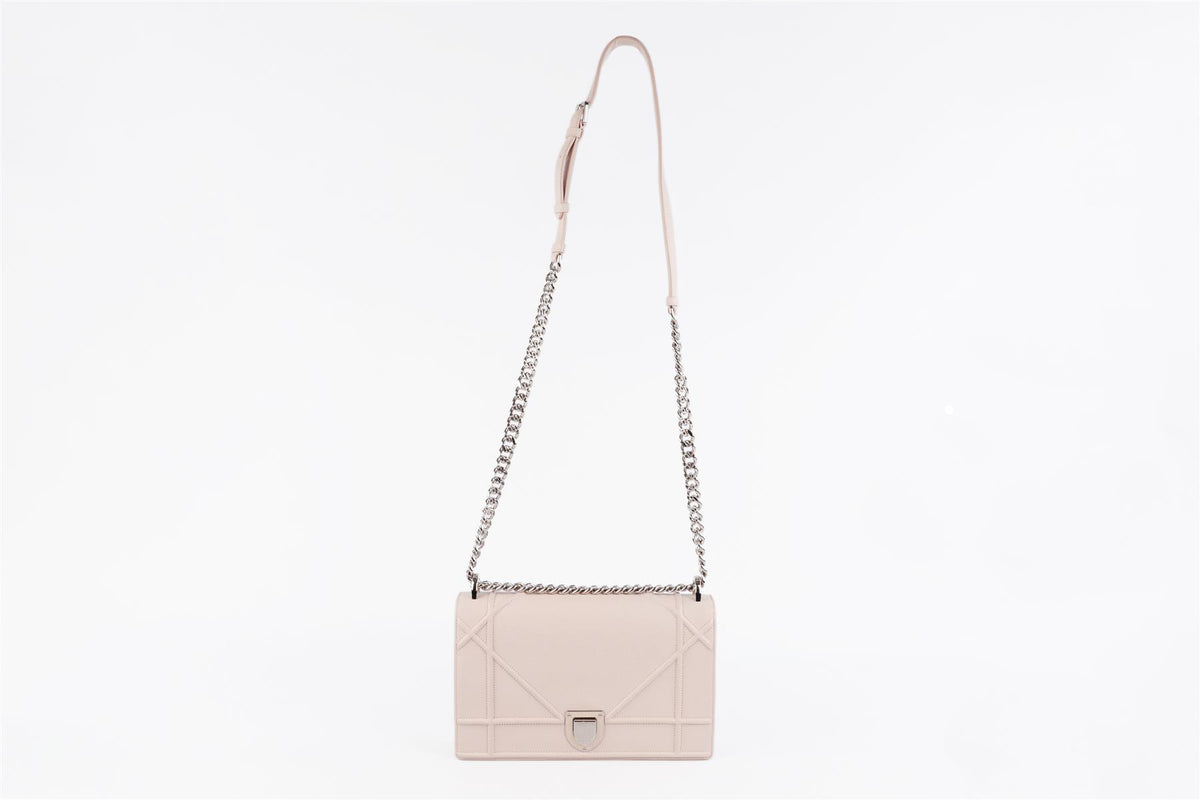 CHRISTIAN DIOR PINK DIORAMA MEDIUM LEATHER SHOULDER BAG