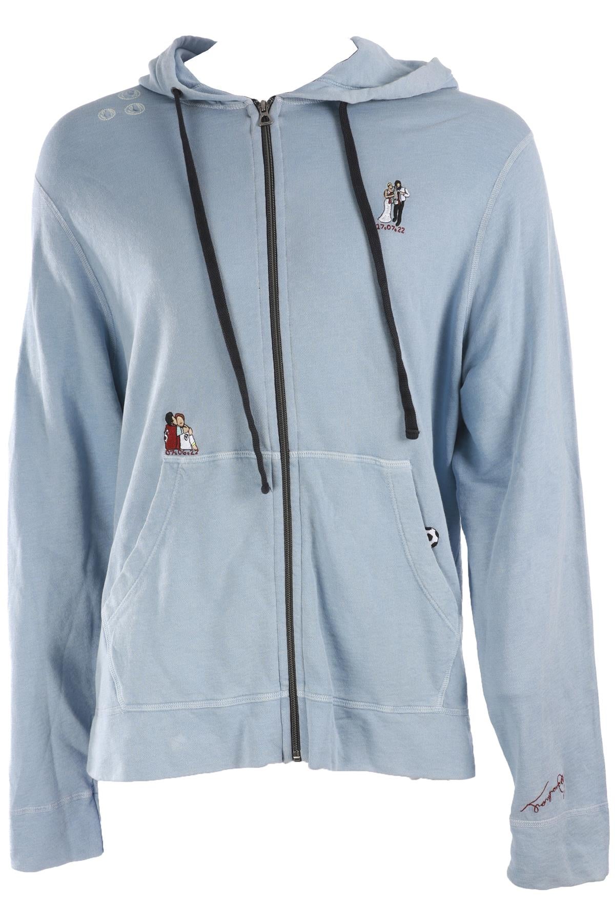 JAMES PERSE BLUE COTTON HOODIE XLARGE
