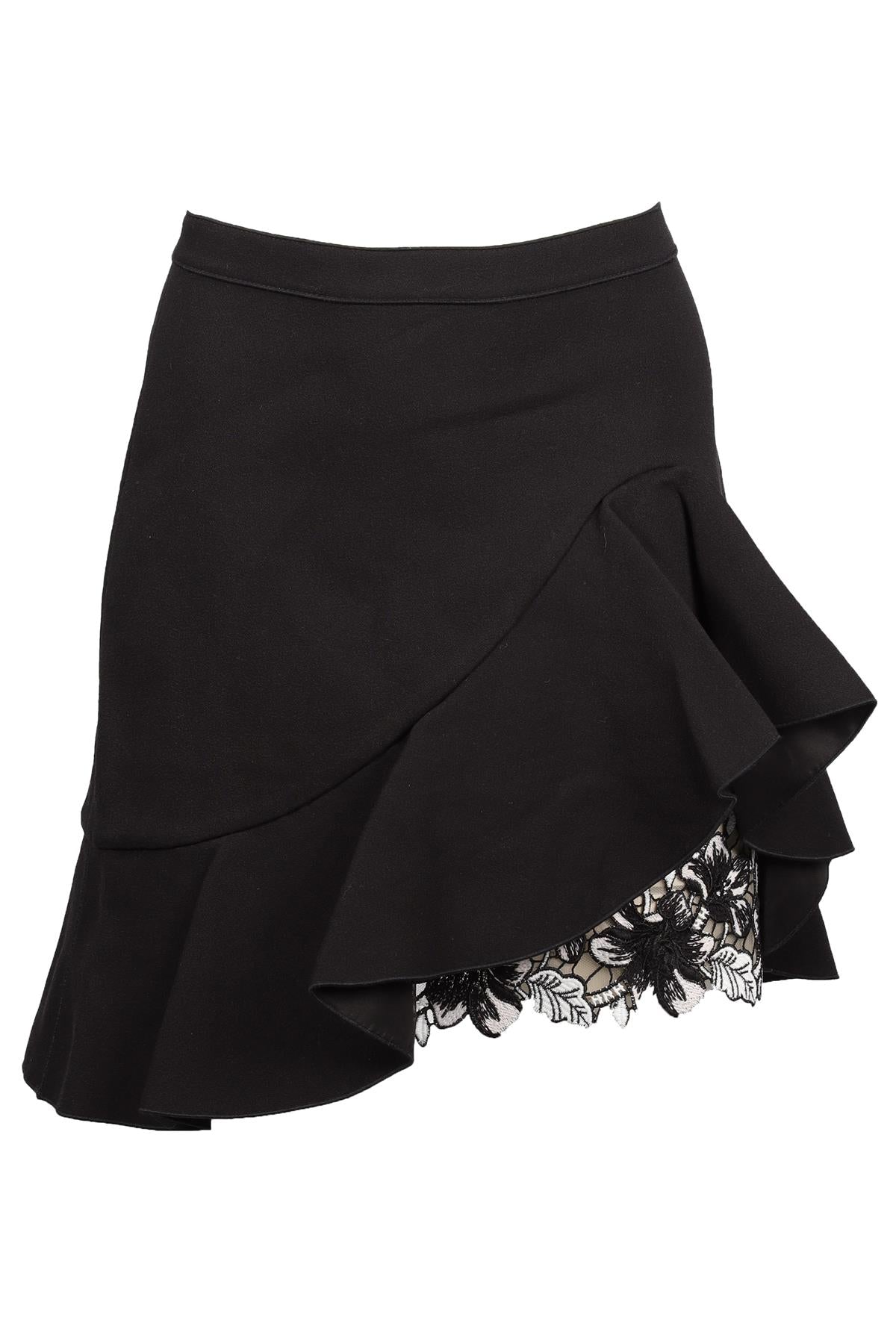 GIAMBATTISTA VALLI BLACK COTTON MINI SKIRT XXSMALL