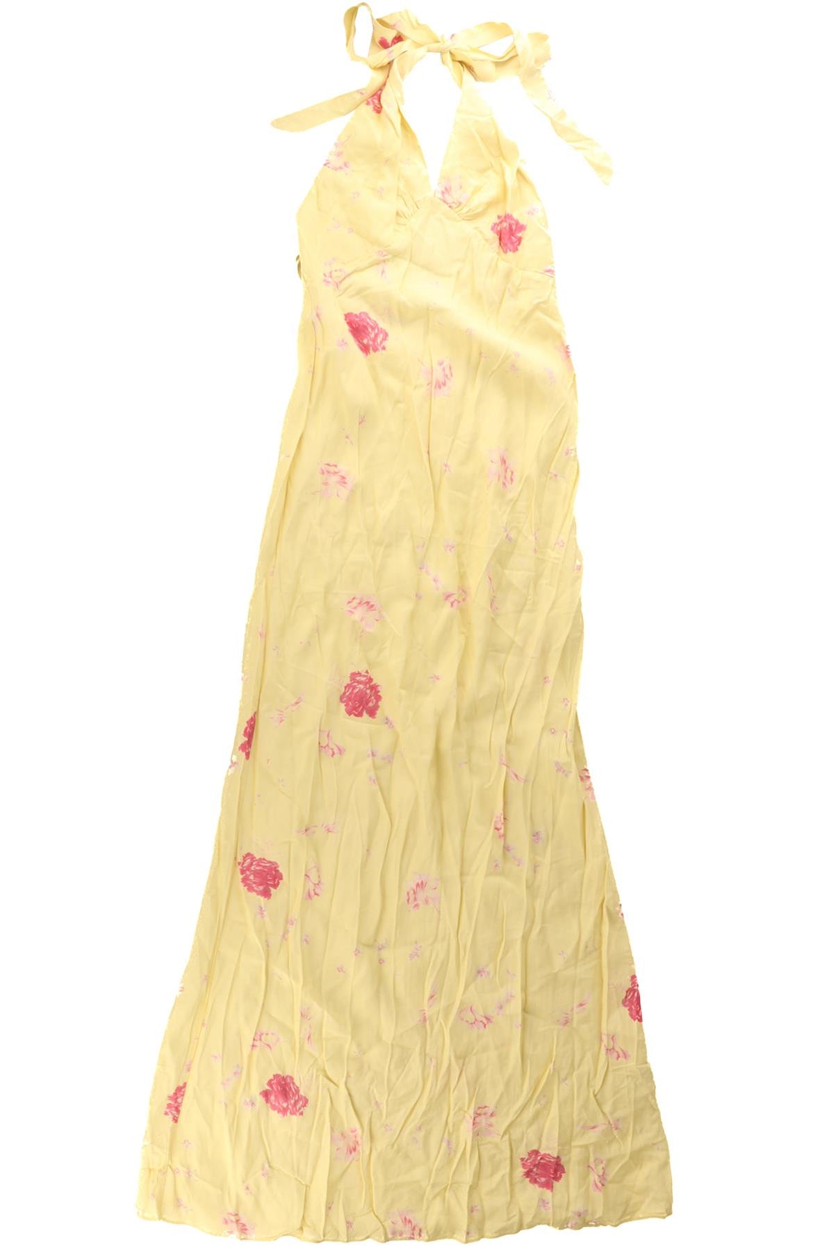 FAITHFULL YELLOW SATIN MAXI DRESS US 2 UK 6
