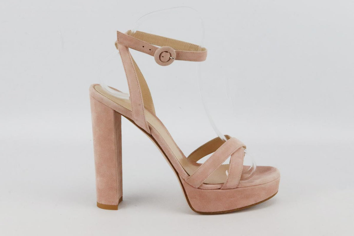 GIANVITO ROSSI SUEDE PLATFORM SANDALS EU 38 UK 5 US 8