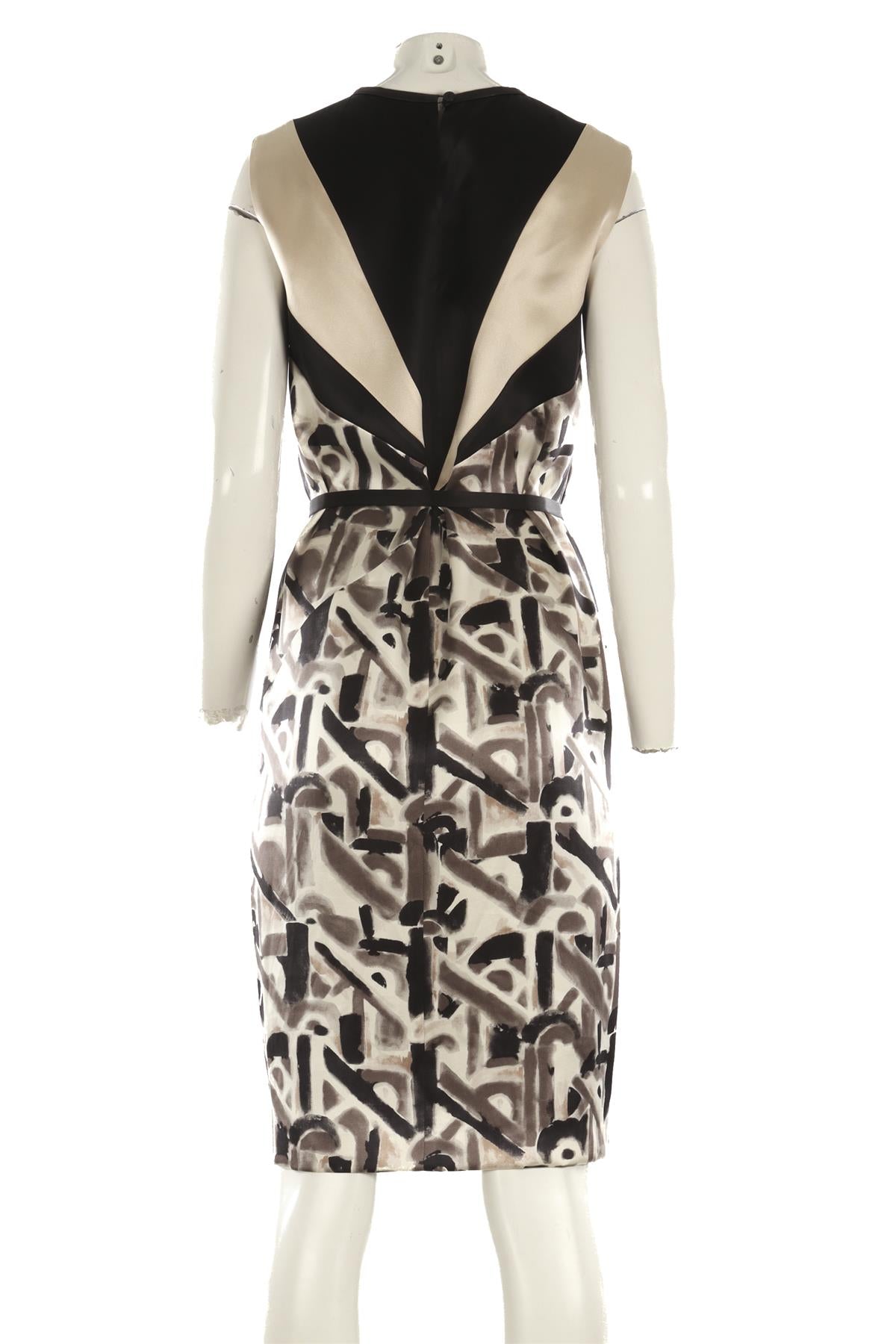 PRADA MULTI SILK MIDI DRESS IT 40 UK 8