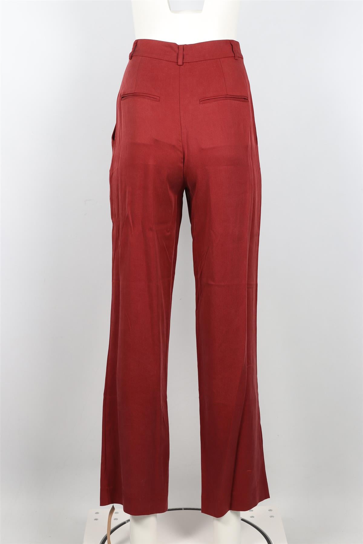 REFORMATION RED WOVEN STRAIGHT LEG PANTS US 2 UK 6