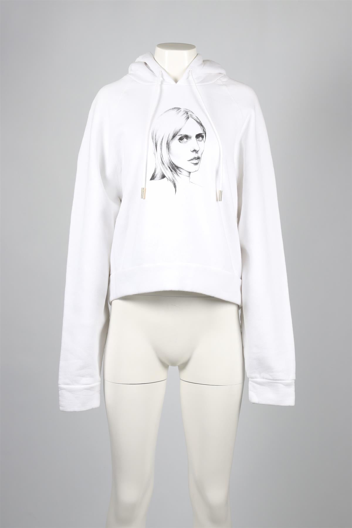OFF-WHITE WHITE COTTON HOODIE MEDIUM