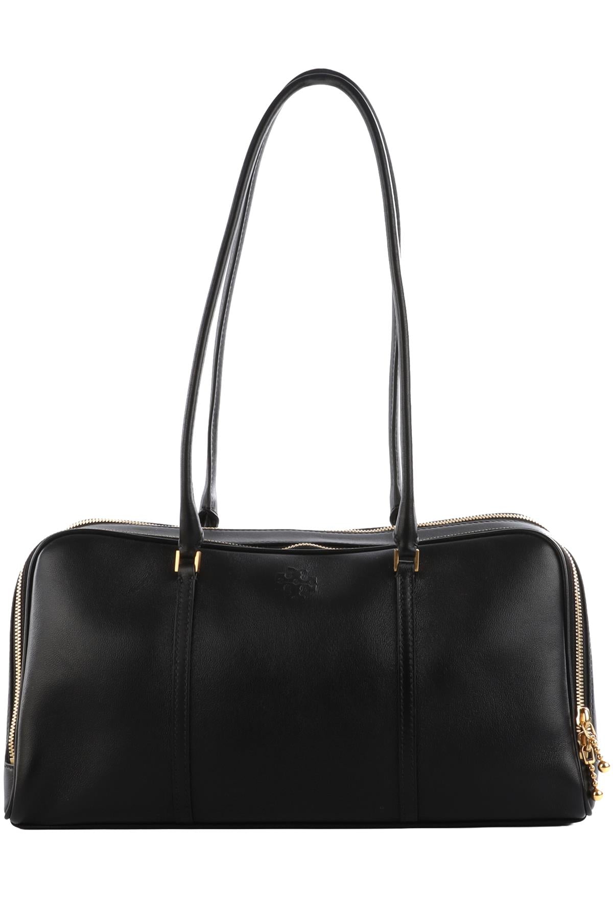 TORY BURCH BLACK MARSHMALLOW LEATHER TOTE BAG