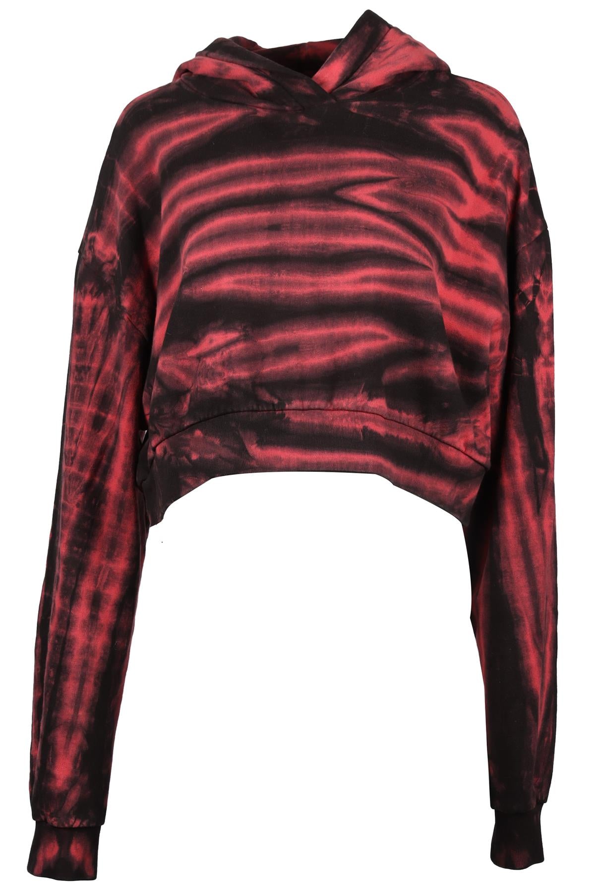 FRANKIE B RED AND BLACK COTTON HOODIE LARGE