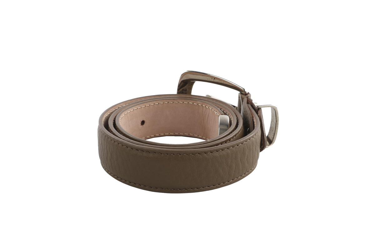KHAITE TAUPE LEATHER WAIST BELT 75CM