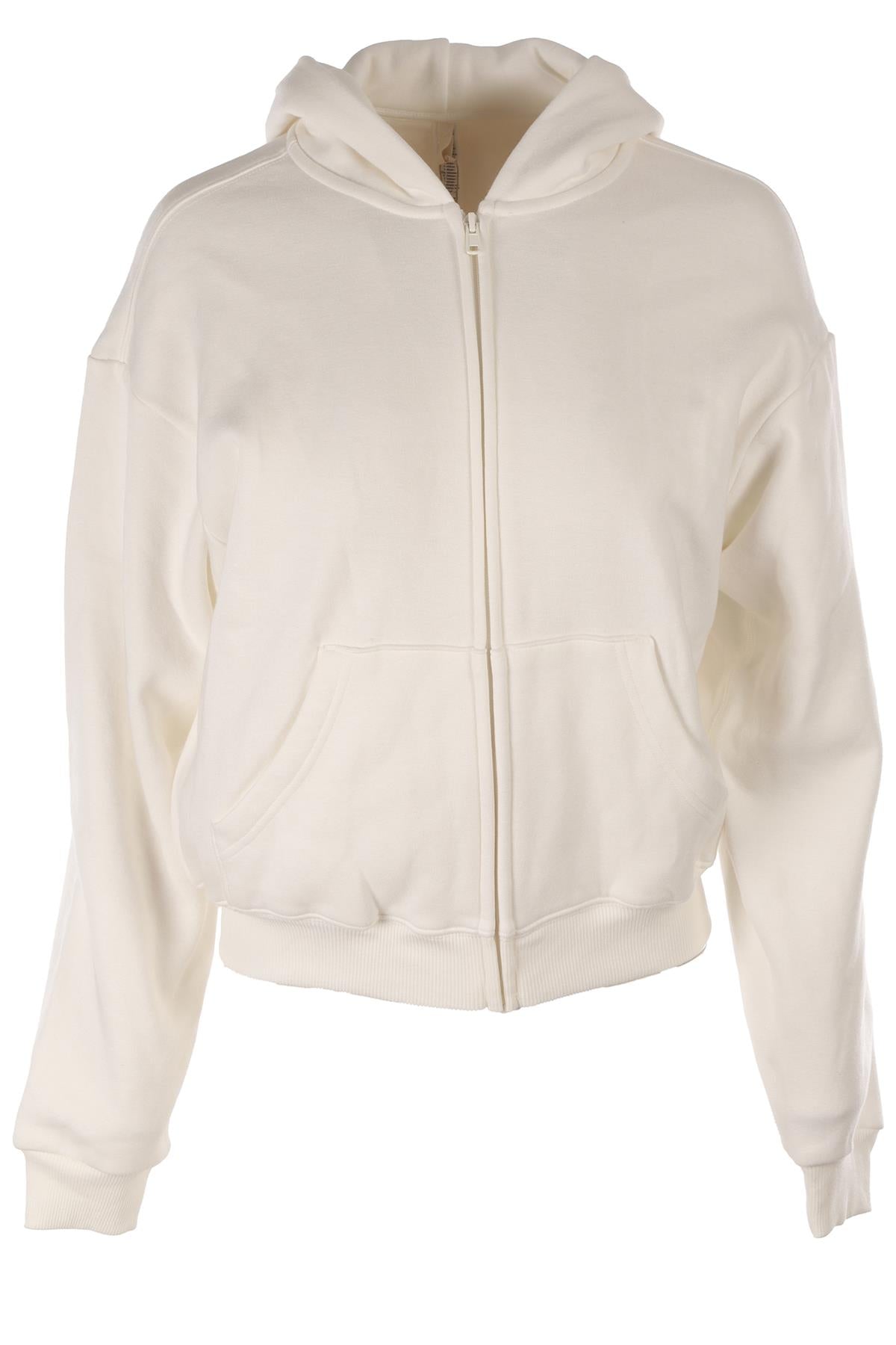 SKIMS WHITE COTTON HOODIE XSMALL