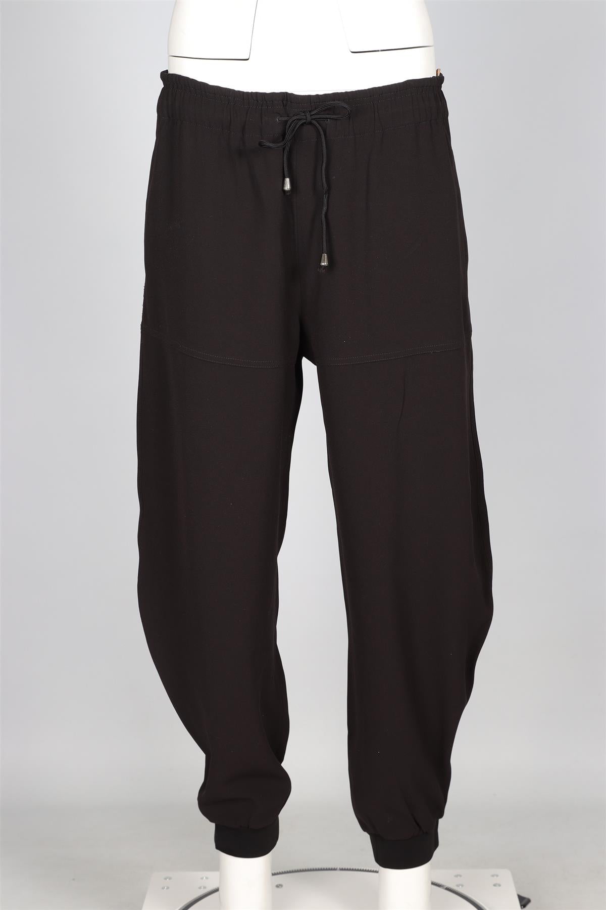 CHLOÉ BLACK CREPE TAPERED TROUSERS FR 40 UK 12