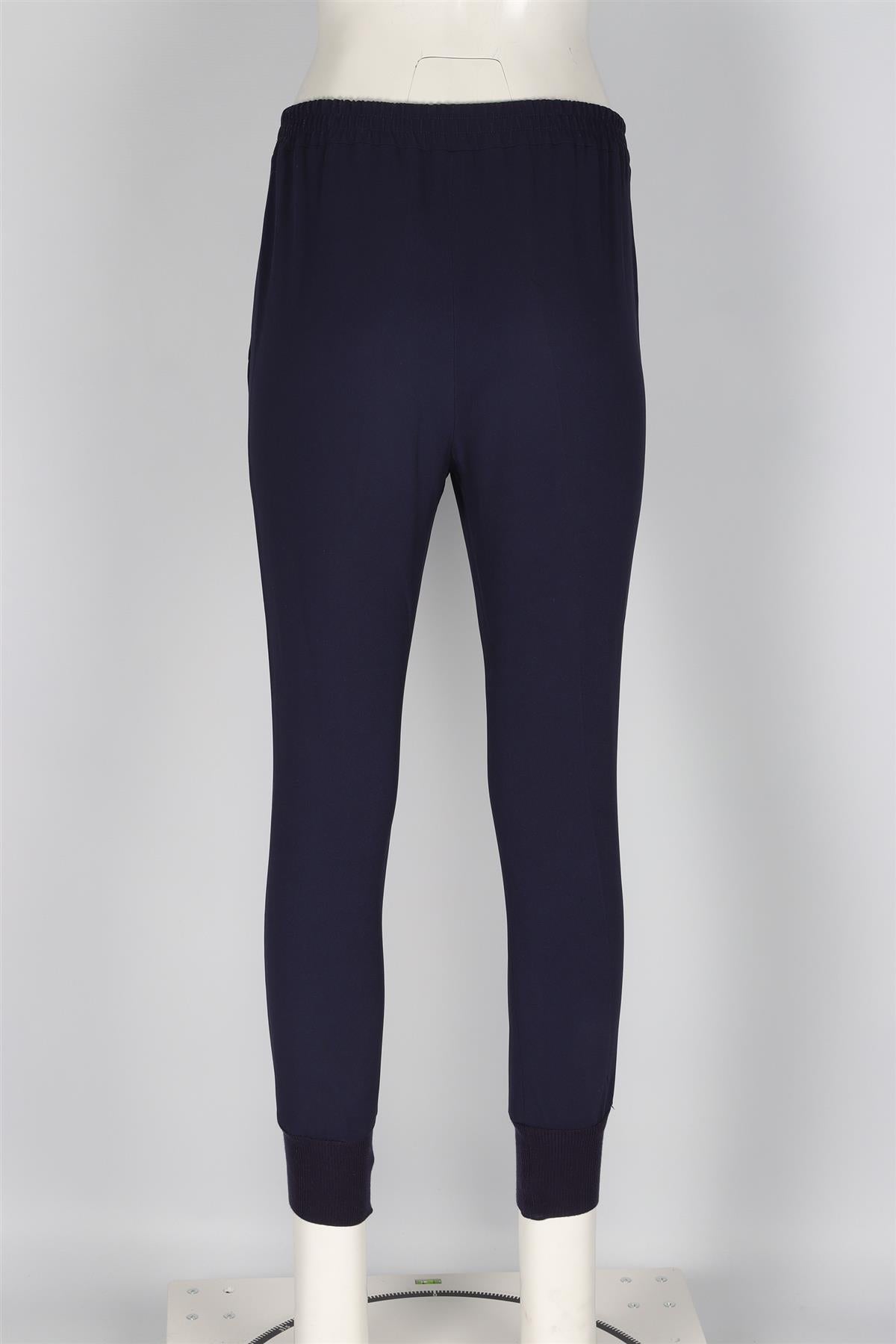 STELLA MCCARTNEY NAVY CREPE TAPERED PANTS IT 36 UK 4
