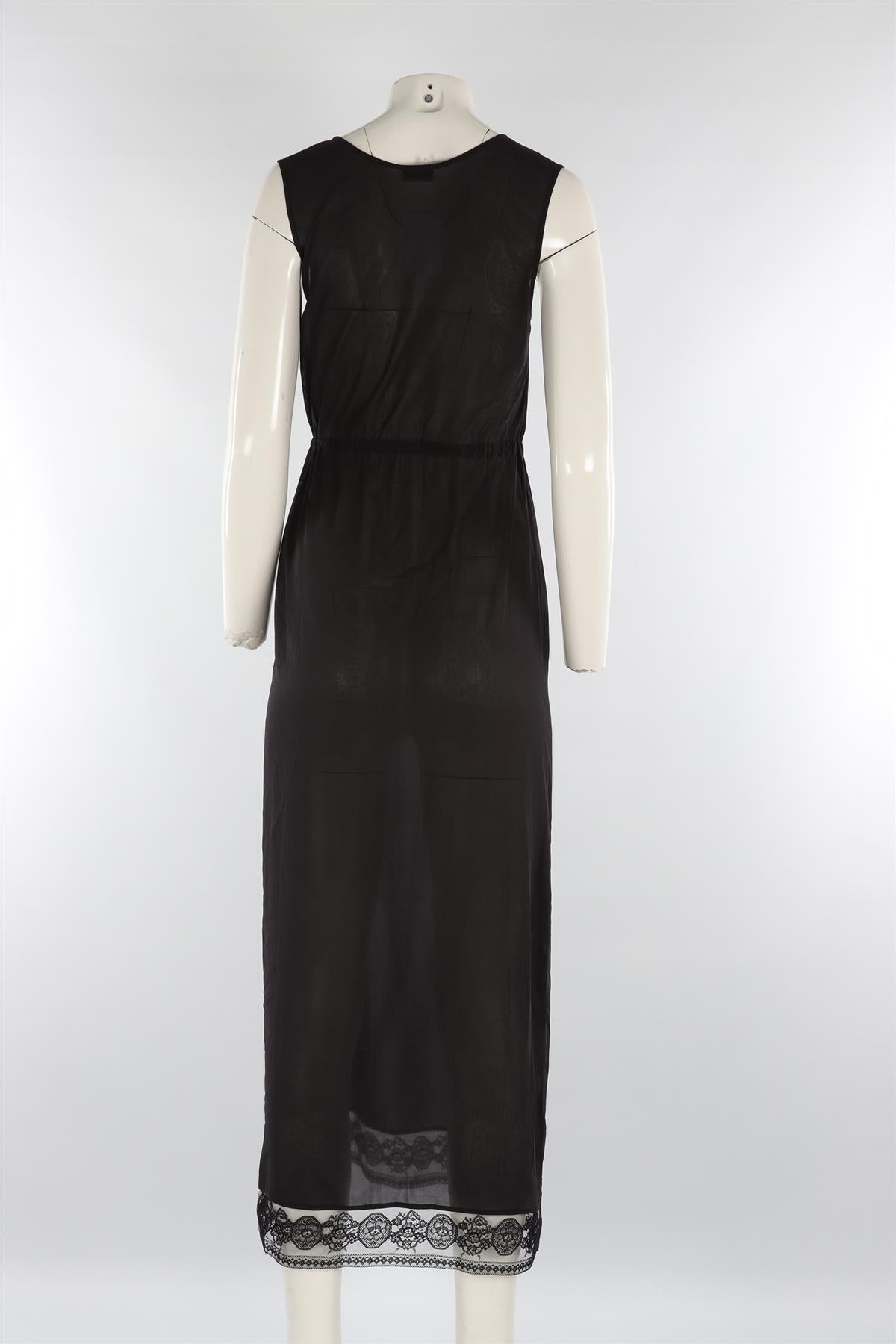 LA PERLA BLACK SILK MAXI DRESS UK 6