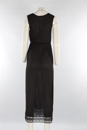 LA PERLA BLACK SILK MAXI DRESS UK 6