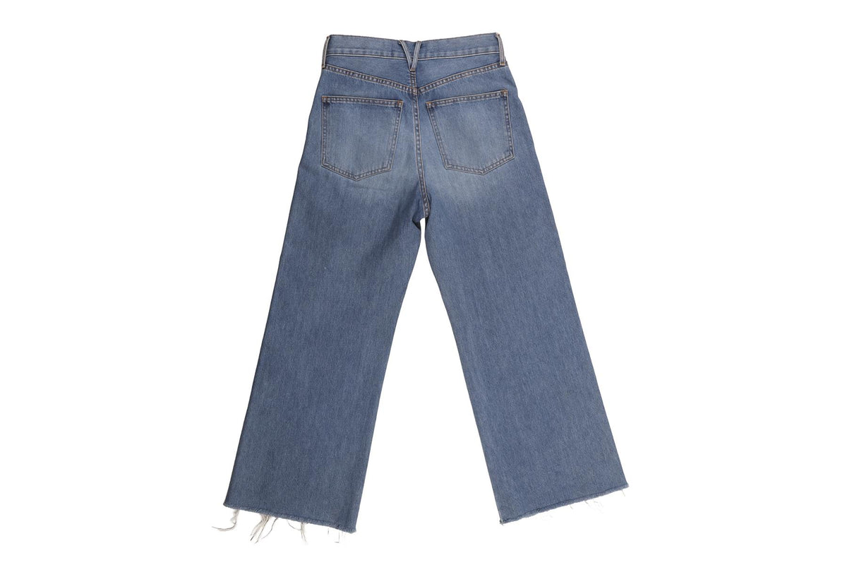 VERONICA BEARD BLUE HIGH RISE WIDE LEG JEANS W26 UK 8