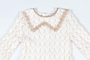 MISSONI WHITE AND GOLD KIDS GIRLS CROCHET DRESS 4-5 YEARS